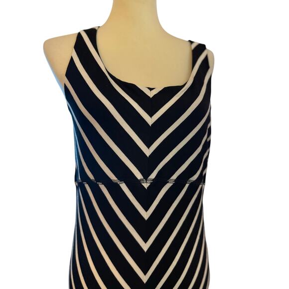 Chico's Black & White Chevron Stripe Maxi Dress, Size 1 (Medium) - Picture 3 of 6